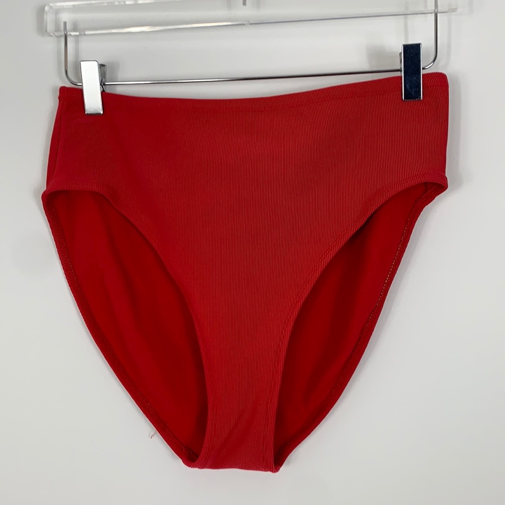 Red high waisted swim bottoms size 14